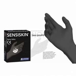 guanti nitrile black sensiskin tatuaggi senza polvere protezione professionale confezione 100 pezzi