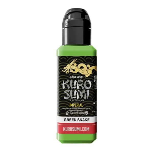 boccetta inchiostro tatuaggio professionale kuro sumi imperial colore green snake verde serpente boccetta 44ml conforme reach