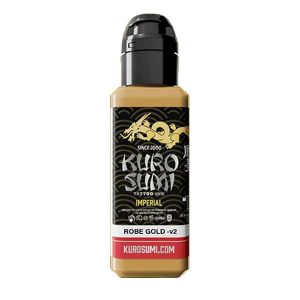 boccetta inchiostro tatuaggio professionale kuro sumi imperial colore robe gold v2 oro antico boccetta 44ml conforme reach