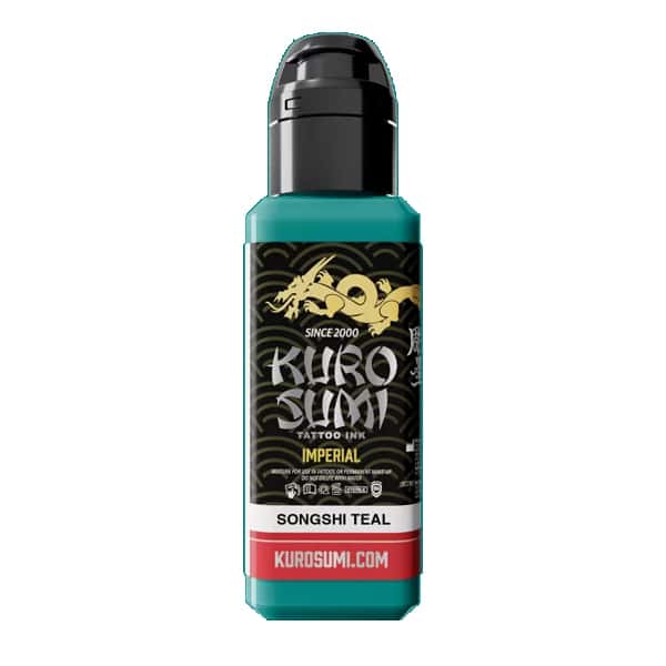 Flacone inchiostro teal verde-azzurro tattoo Kuro Sumi Imperial Songshi Teal linea REACH.