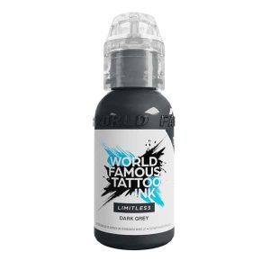 boccetta inchiostro grigio scuro tattoo world famous limitless colore dark grey conforme reach 30ml