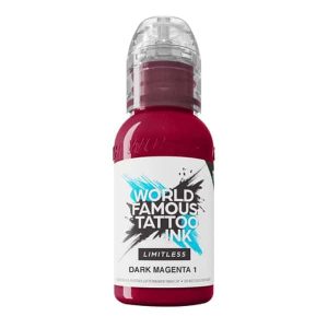Flacone inchiostro magenta scuro tattoo World Famous Limitless Dark Magenta 1 linea REACH 2023.