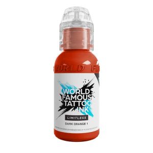 boccetta inchiostro arancio scuro tattoo world famous limitless colore dark orange 1 conforme reach 30ml