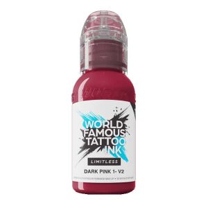 Flacone inchiostro rosa tattoo World Famous Limitless Dark Pink 1 linea REACH 2023.