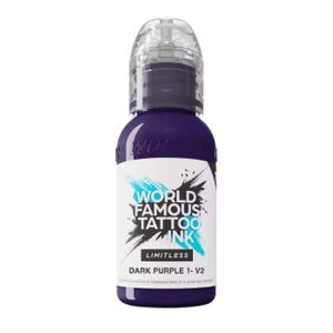boccetta inchiostro viola scuro tattoo world famous limitless colore dark purple 1 v2 conforme reach 30ml