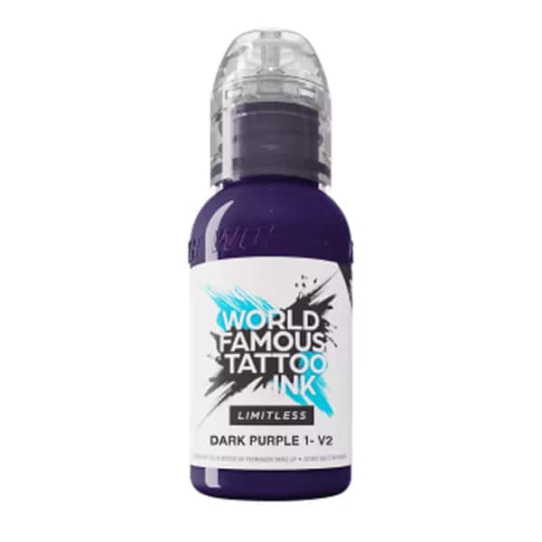 boccetta inchiostro viola scuro tattoo world famous limitless colore dark purple 1 v2 conforme reach 30ml