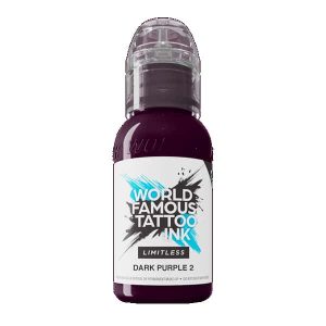 boccetta inchiostro viola per tatuaggi world famous limitless colore dark purple 2 conforme reach 30ml