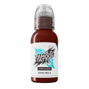 boccetta inchiostro rosso sangue tattoo world famous limitless colore dark red 2 conforme reach 30ml