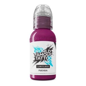 boccetta inchiostro fucsia tattoo world famous limitless colore fuchsia conforme reach 30ml