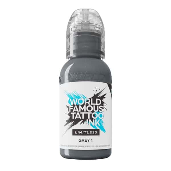 boccetta inchiostro grigio chiaro tattoo world famous limitless colore grey 1 conforme reach 30ml