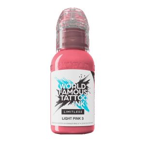 boccetta inchiostro rosa chiaro tattoo world famous limitless colore light pink 3 conforme reach 30ml