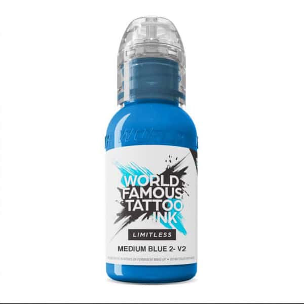 boccetta inchiostro blu intenso tattoo world famous limitless colore medium blue 2 v2 conforme reach 30ml