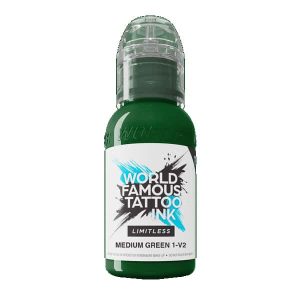 boccetta inchiostro verde medio tattoo world famous limitless colore medium green 1 v2 conforme reach 30ml