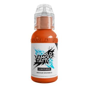 boccetta inchiostro arancio professionale tattoo world famous limitless colore medium orange 2 conforme reach 30ml