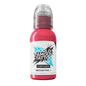 boccetta inchiostro rosa tattoo professionale world famous limitless colore medium pink 1 conforme reach 30ml