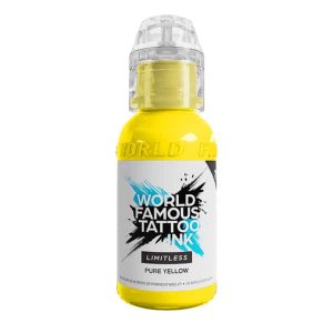 boccetta inchiostro giallo tattoo professionale world famous limitless colore pure yellow conforme reach 30ml