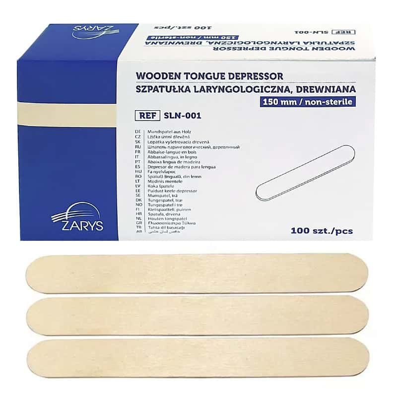 Abbassalingua in legno di betulla 2x15cm confezione da 100 pezzi