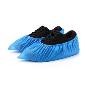 Confezione di copriscarpe monouso 100 pezzi in polietilene azzurro per studio tattoo
