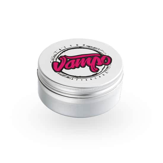 Espositore Jampo Aftercare 36 pezzi da 50ml per la cura del tatuaggio con burro di karité.