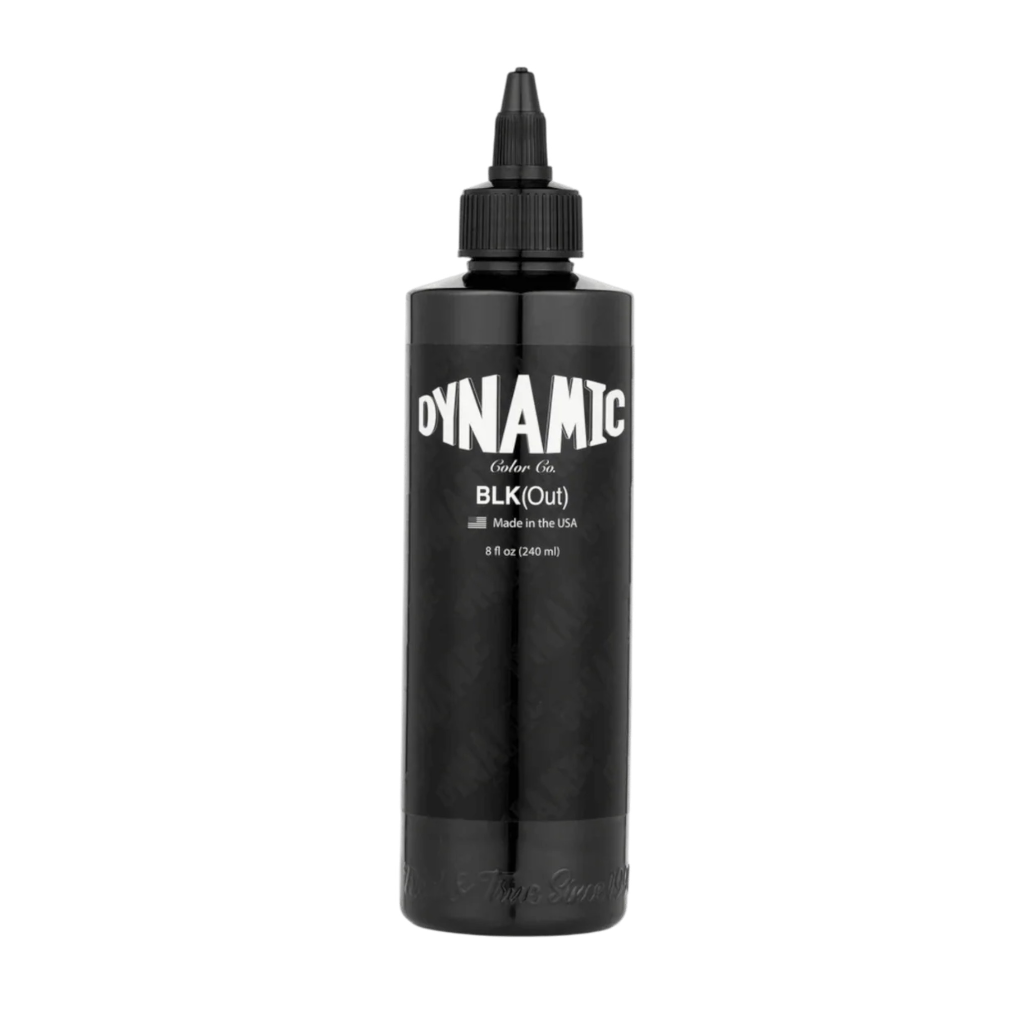 Flacone inchiostro nero tattoo Dynamic Ink BLKout 240ml per coperture e blackout conforme REACH.