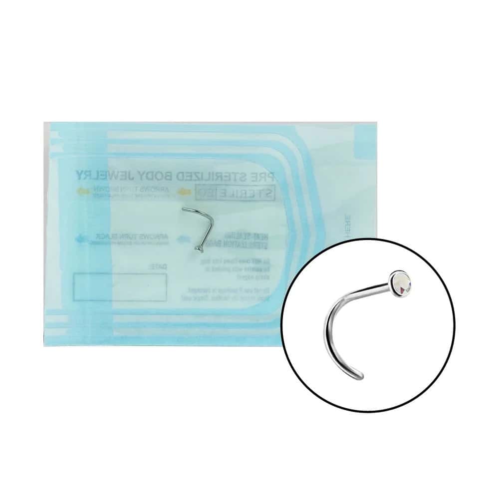 Blister sigillato di Sterile Nostril piercing per la narice con indicatore di sterilizzazione medica.