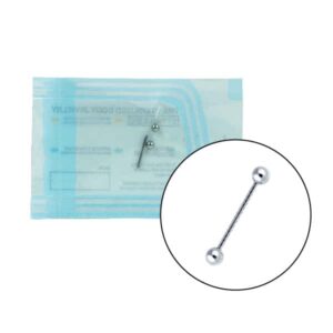 Blister sigillato di Sterile Barbell per piercing a barra dritta con indicatore di sterilizzazione.